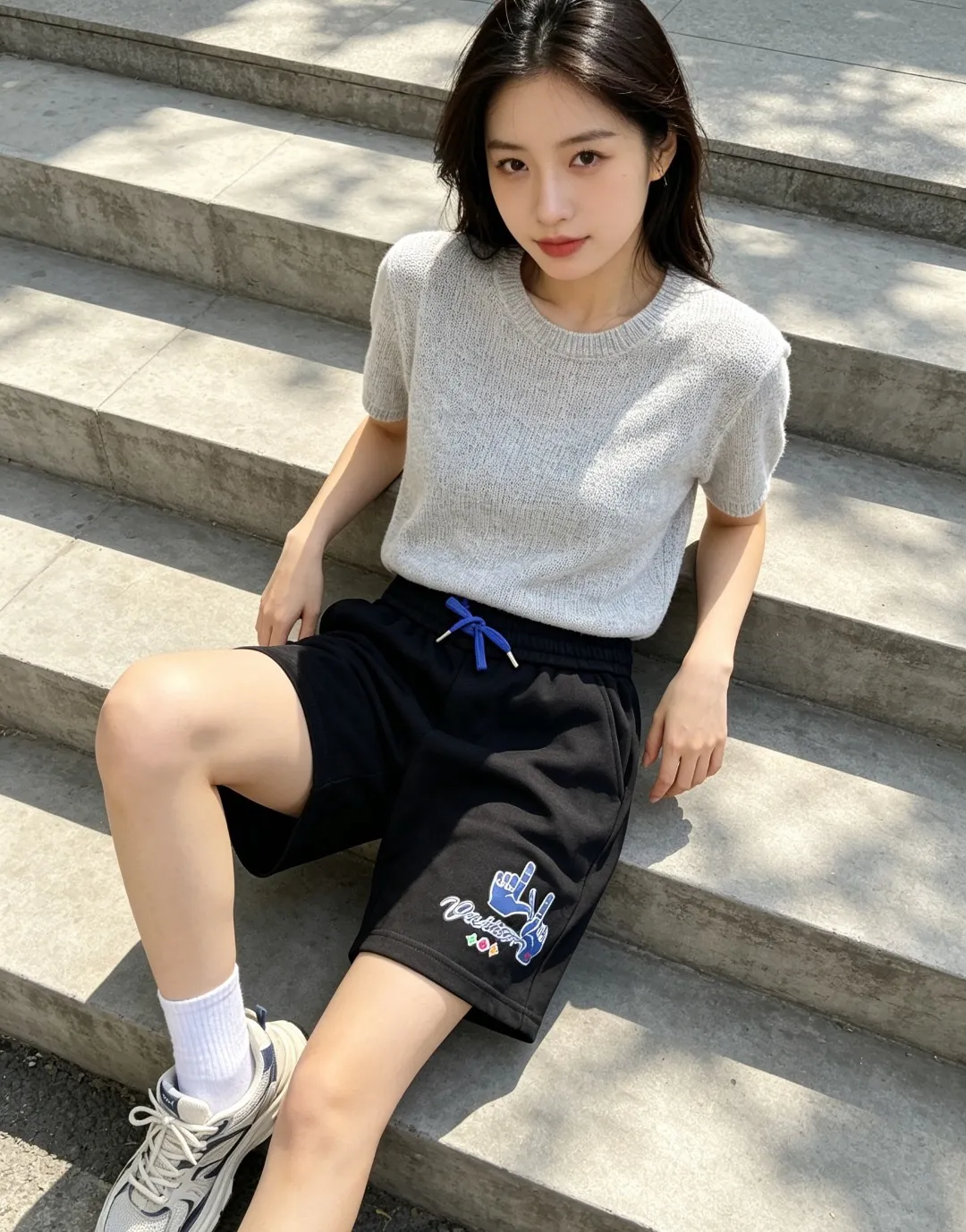 Louis Vuitton/Louis Vuitton 26ss LV gesture letter print shorts